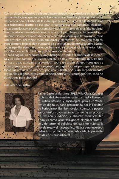 contraportada  "Plática de invertebrados" , de Rainer Castellá Martínez