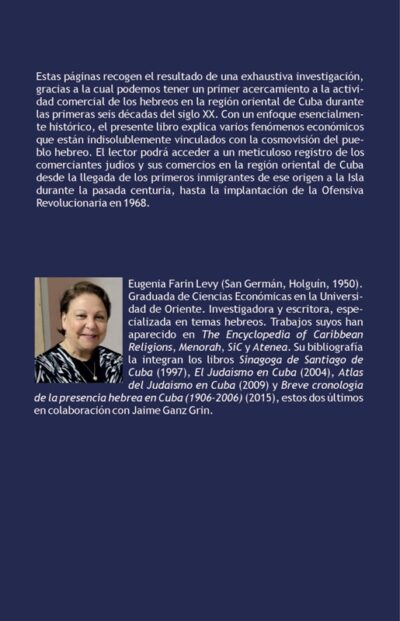 Contraportada: Comerciantes hebreos y sus comercios. 60 años en el Oriente de Cuba