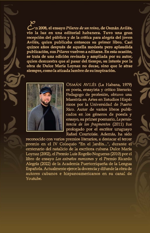 Pilares de un reino 2 ContraPortada: Pilares de un reino. Una incursión por la obra de Dulce María Loynaz